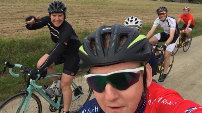 David perfecting the cycling selfie