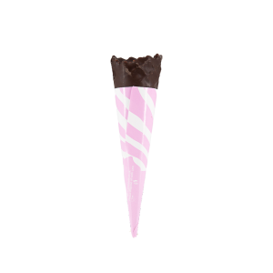 Atina Dipped Pink & White Sleeved, Single Waffle Cone, 140/box