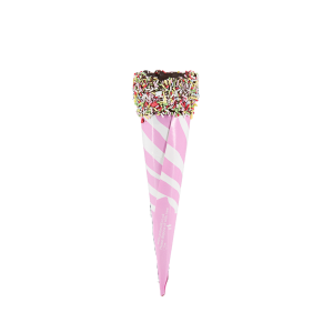 Atina Fun Pink & White Sleeved, Single Waffle Cone, 140/box