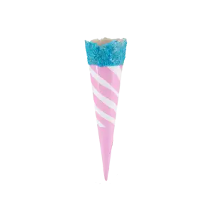 Atina Tropical Pink & White Sleeved, Single Waffle Cone, 140/box