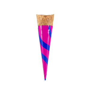Tall Sugar Pink & Blue Sleeved, Single Sugar Cone, 96/box