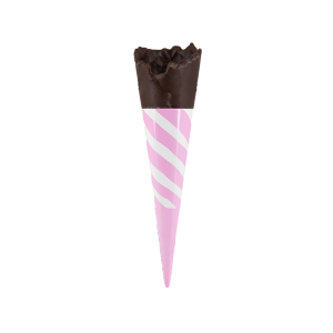 Torino Dipped Pink & White Sleeved, Single Waffle Cone, 120/box