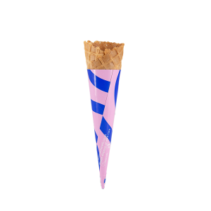 Torino Pink & Blue Sleeved, Single Waffle Cone, 140/box