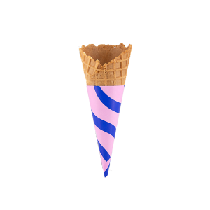 Verona Pink & Blue Sleeved, Double Waffle Cone, 120/box