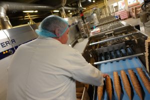 cones being made in the bakery