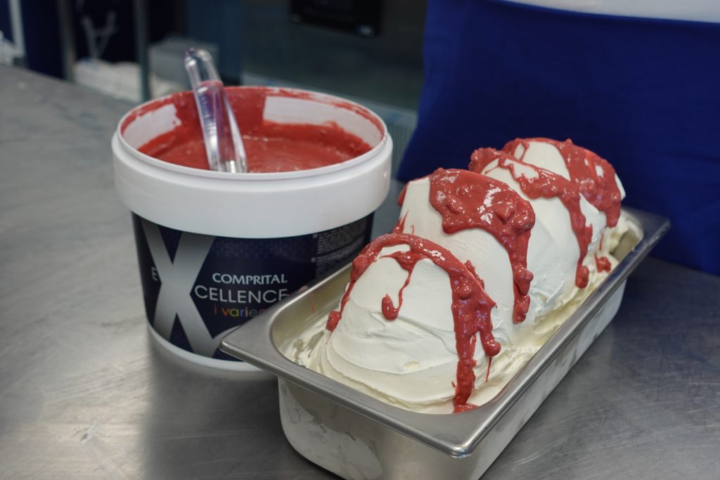 Raspberry biscuit variegato on gelato